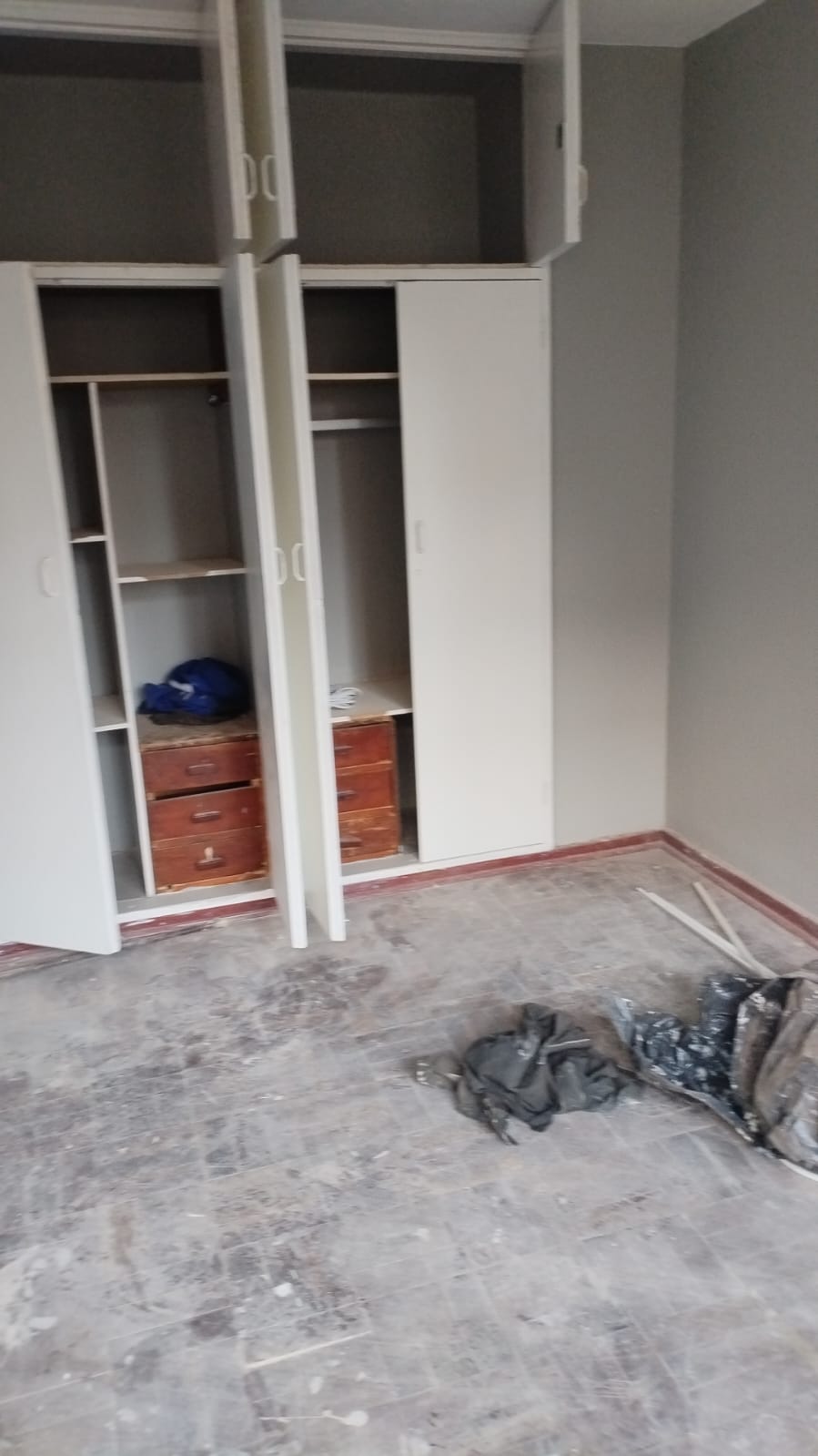 Old built-in cupboards awaiting refurbishment