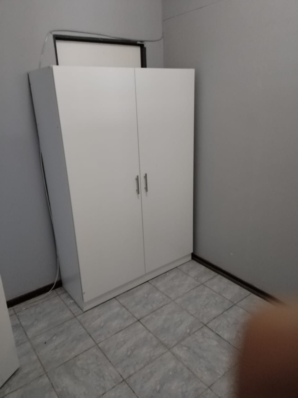 Newly installed freestanding wardrobe