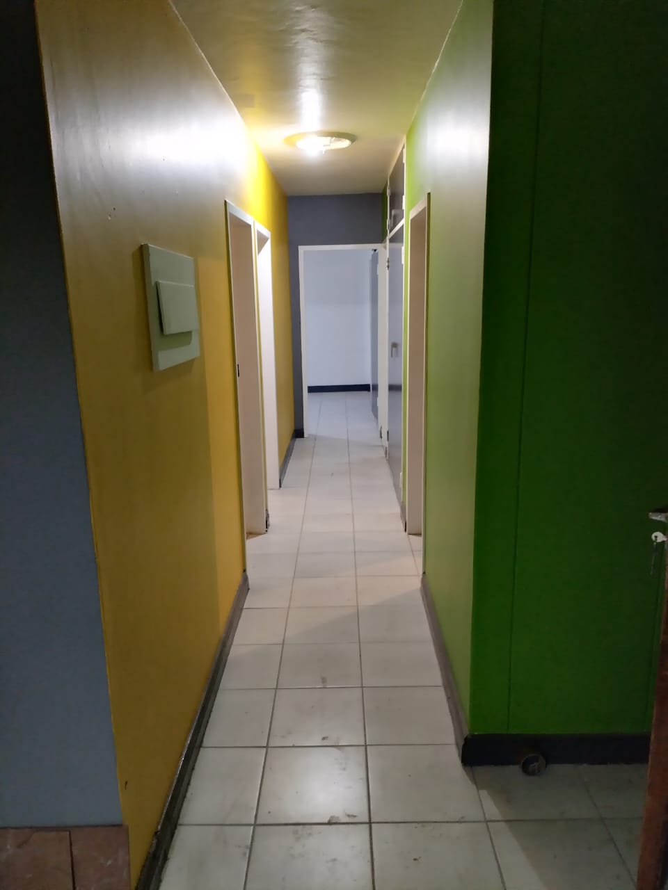 Bold colour passage after renovation