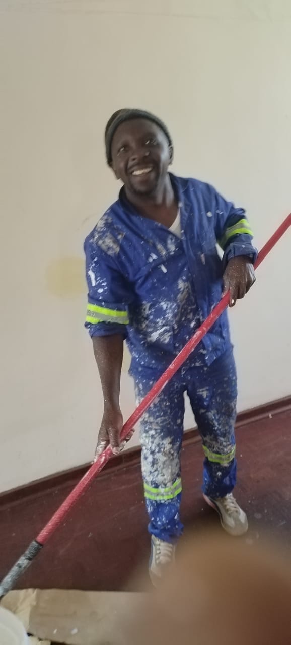 Our team preparing floors for renovation